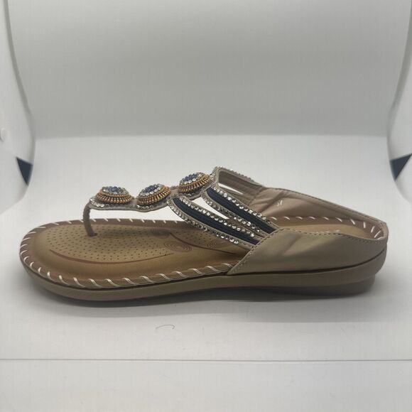 Harence Summer Casual Boho Flat Sandals Beach Comfortable Beaded Braided Sz 6.5 - Picture 11 of 13